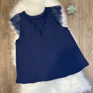 Women’s Reversible Navy Lace Tank Top